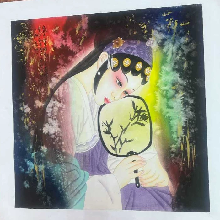 师立照 人物  斗方 A6-776绘画手绘宣纸