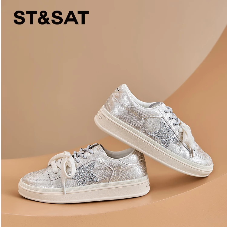 星期六德训鞋女2025四季新款小众复古厚底舒适休闲鞋百搭时尚板鞋