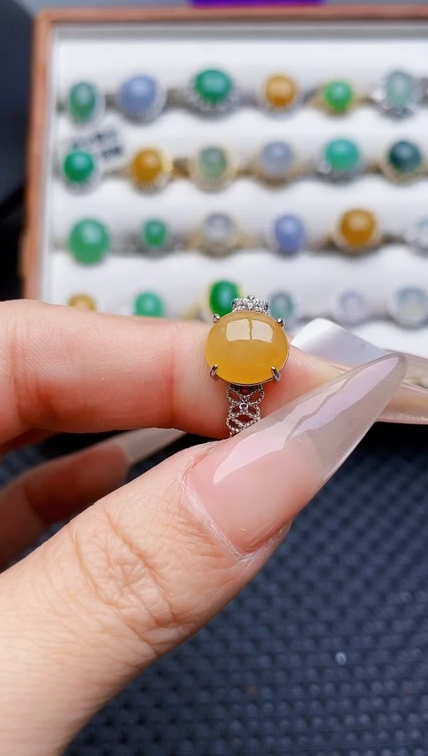 银S925镶嵌戒指翡翠4528