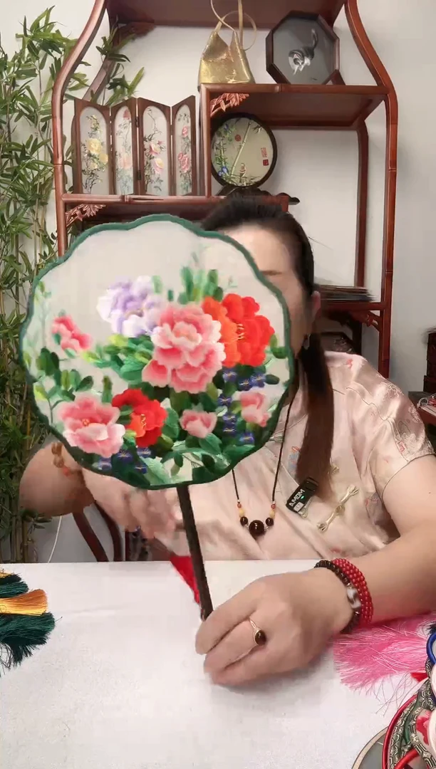 刺绣团扇-双面绣花