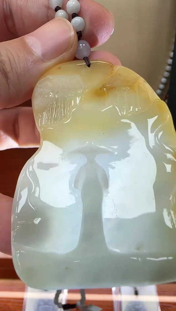 未镶嵌挂件翡翠A货翡翠孤品国雕谢林工