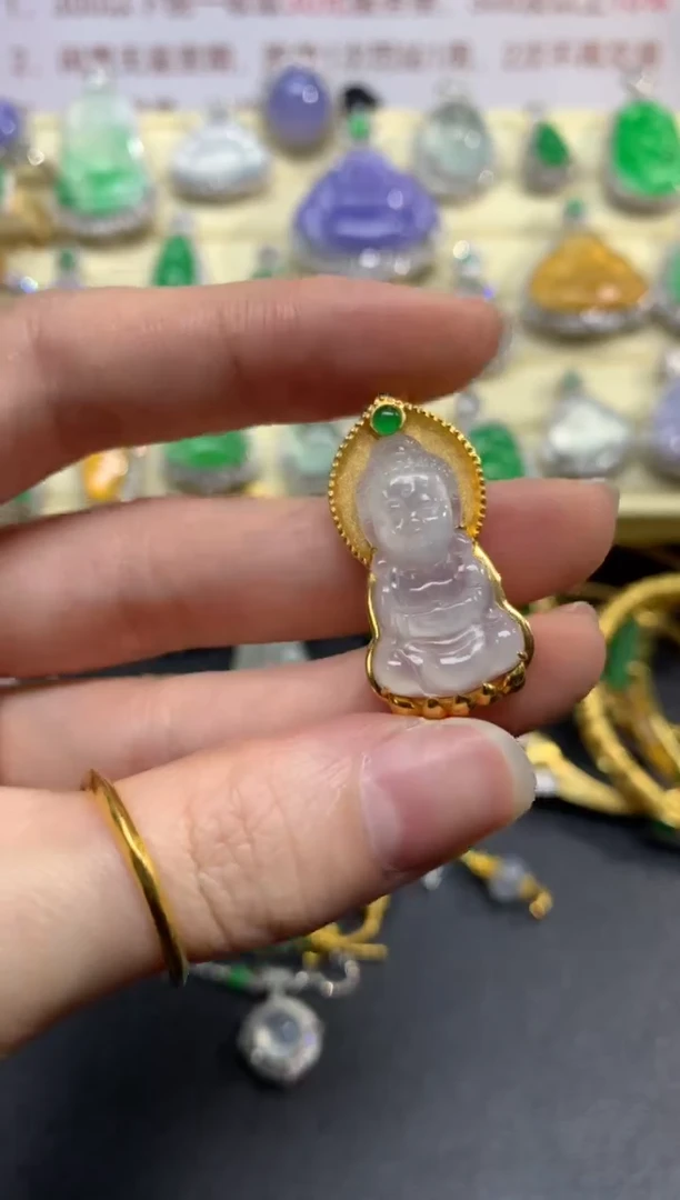 翡翠18K金镶嵌吊坠(不含链)吊坠|3100+310