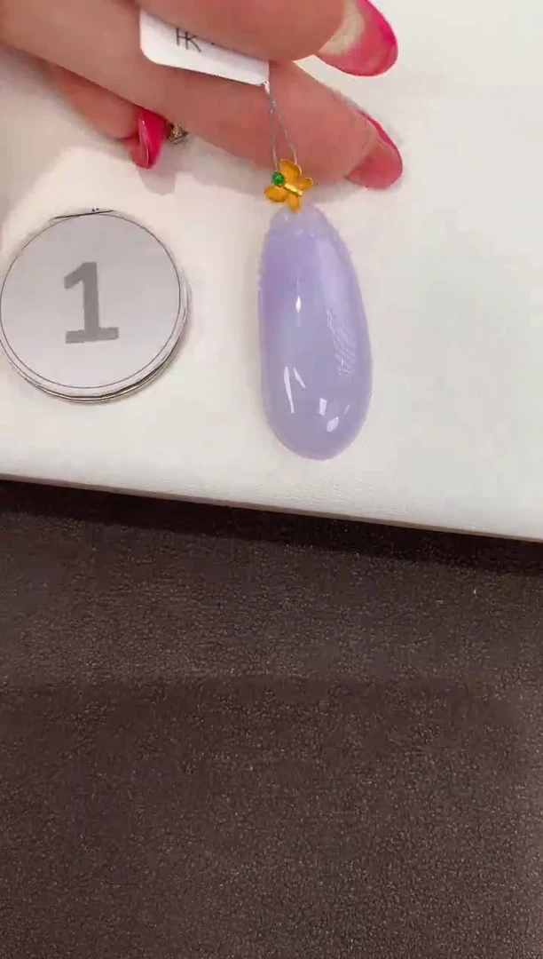 颈饰18K金镶嵌翡翠天然缅甸a货翡翠