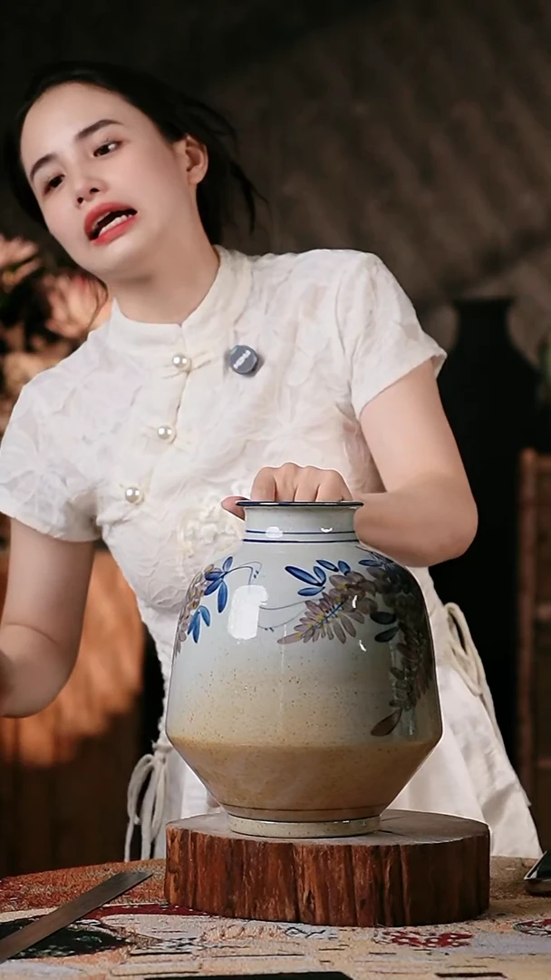 摆件景德镇高温陶瓷微瑕花器(