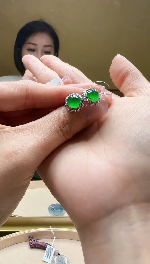 【闪购商品】翡翠耳饰18K金镶嵌DFZ0118-9