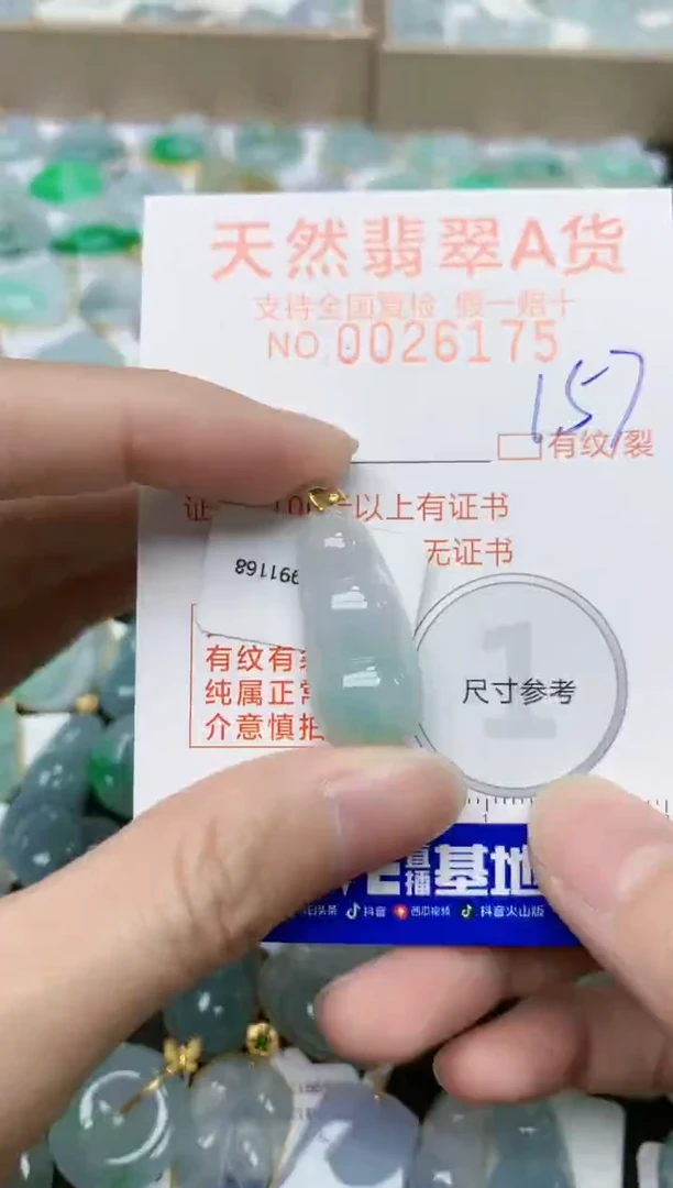 【闪购商品】翡翠颈饰18K金镶嵌天然缅甸A货翡翠