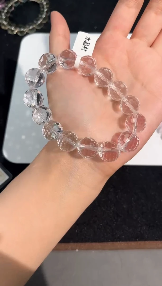 水晶手链未镶嵌7号白水切面单圈14mm