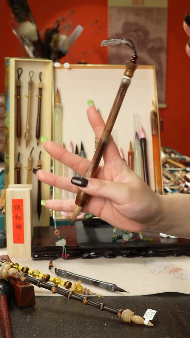 孤品高货毛笔链接 清水试笔 蘸墨不退