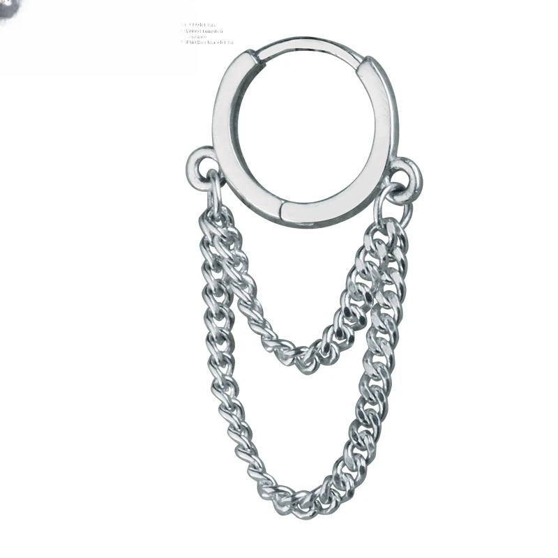 MOKI 925银耳饰 925银耳圈耳扣流苏时尚男女