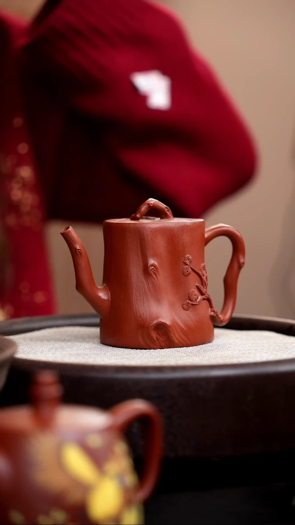 【闪购商品】紫砂茶壶朱泥小松桩