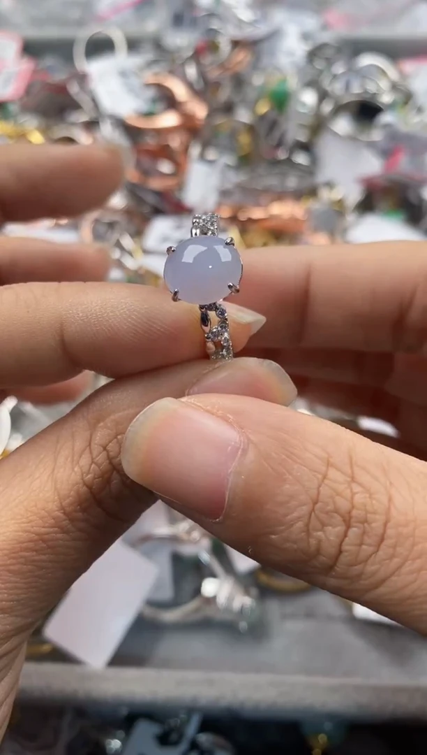 银S925镶嵌戒指翡翠555---3