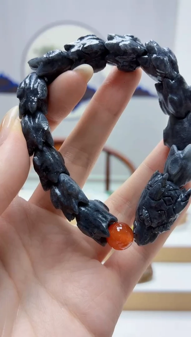 未镶嵌定制翡翠4812jw-毛货手串96