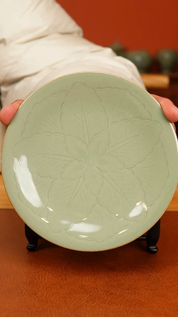 工****7越窑秘色瓷手工盘