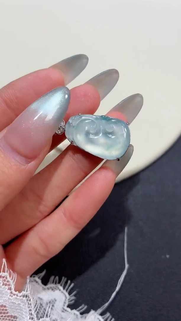 吊坠(不含链)银S925镶嵌翡翠吊坠