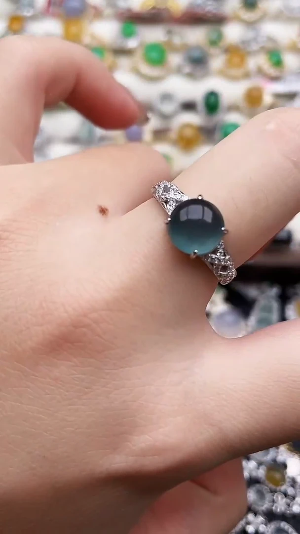 银S925镶嵌戒指翡翠51