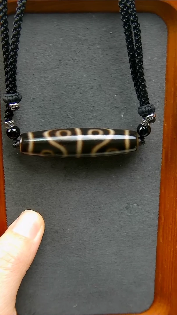 【闪购商品】玛瑙/玉髓珠宝半成品未镶嵌天缘黑金八眼13*52