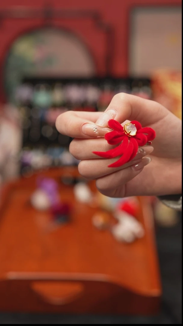 刺绣冰*非遗苏绣绒花手工饰品