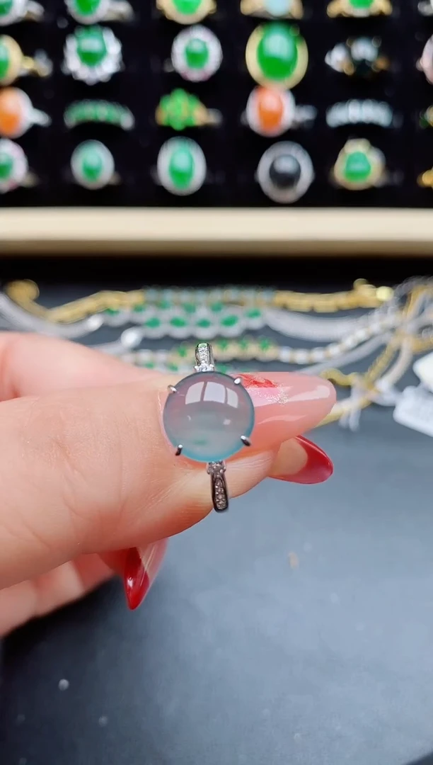 【闪购商品】翡翠戒指银S925镶嵌508055