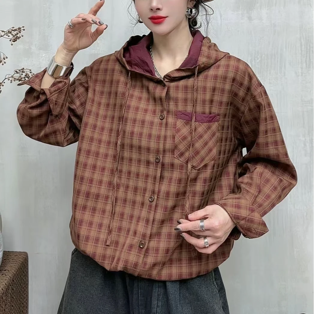 8213新款春季休闲减龄显瘦连帽衬衫上衣T恤