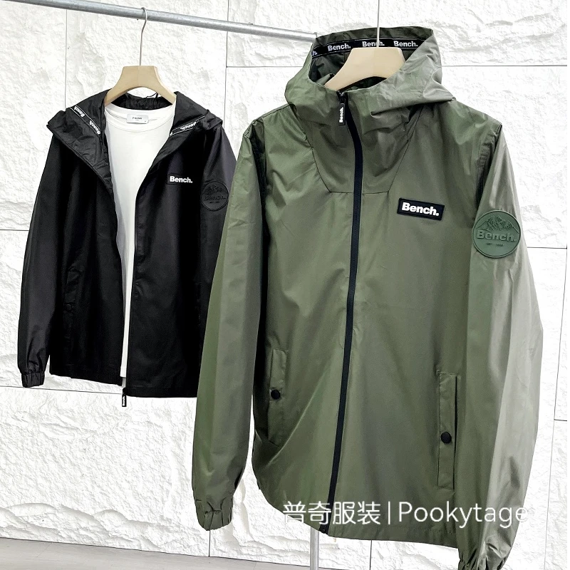 英单 春季男士户外连帽防风防泼水 冲锋夹克外套