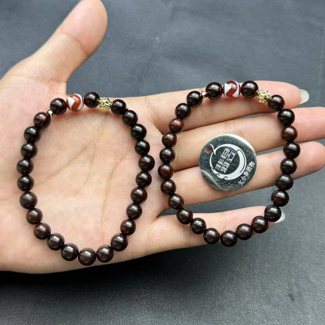 翡昱-N22-14467-小叶紫檀手串/约25颗/约6+/-多样性发其一C