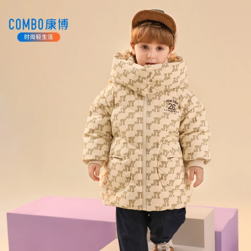 combo/康博清仓款羽绒服中长款儿童连帽加厚男女童外套冬