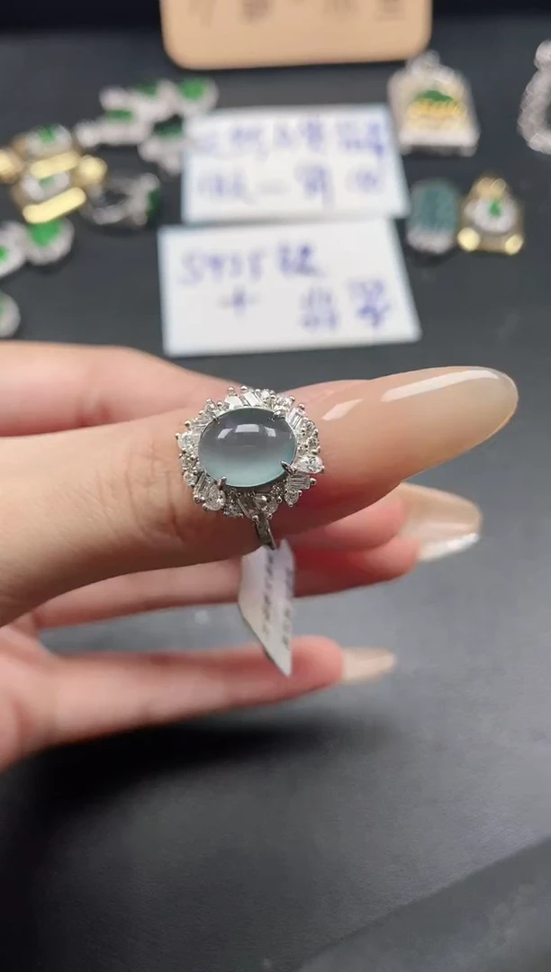 银S925镶嵌戒指翡翠51511