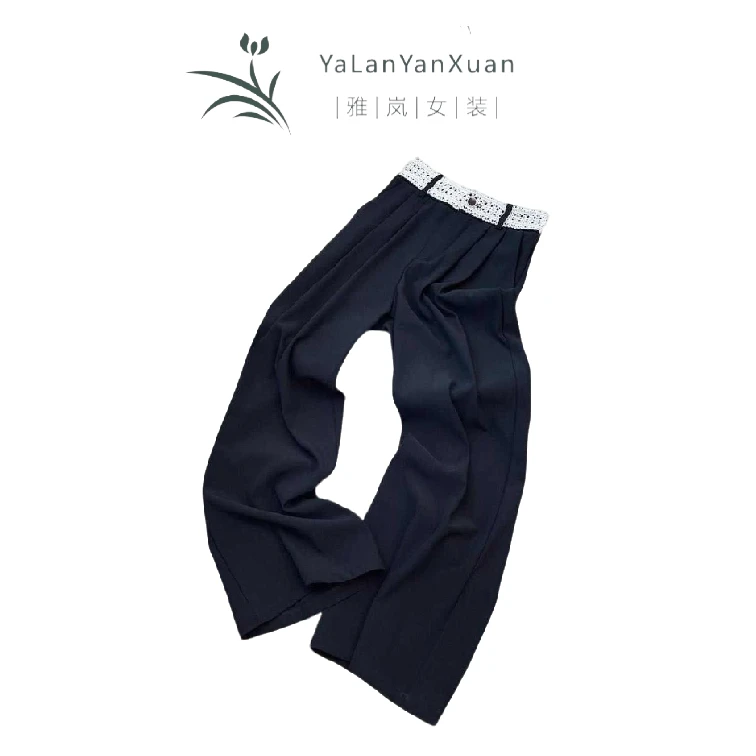 【雅岚女装】时尚洋气显瘦窄版休闲通勤高腰西装阔腿裤夏高级设计感