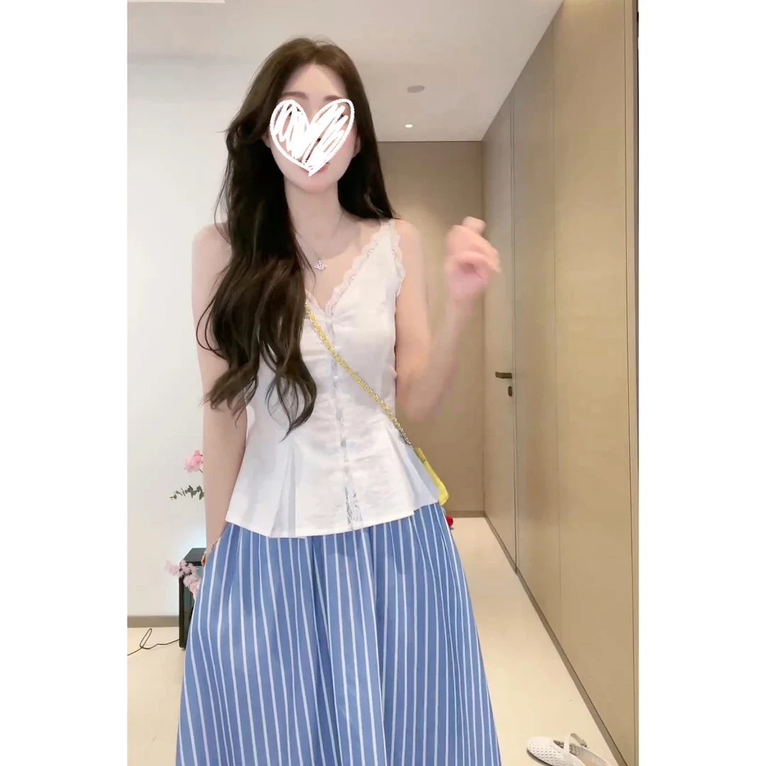 夏季外穿设计感绝美蕾丝吊带背心女9449