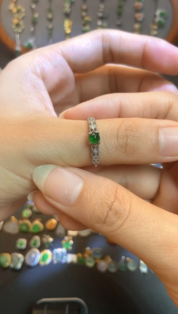 翡翠银S925镶嵌吊坠(不含链)天然A货翡翠