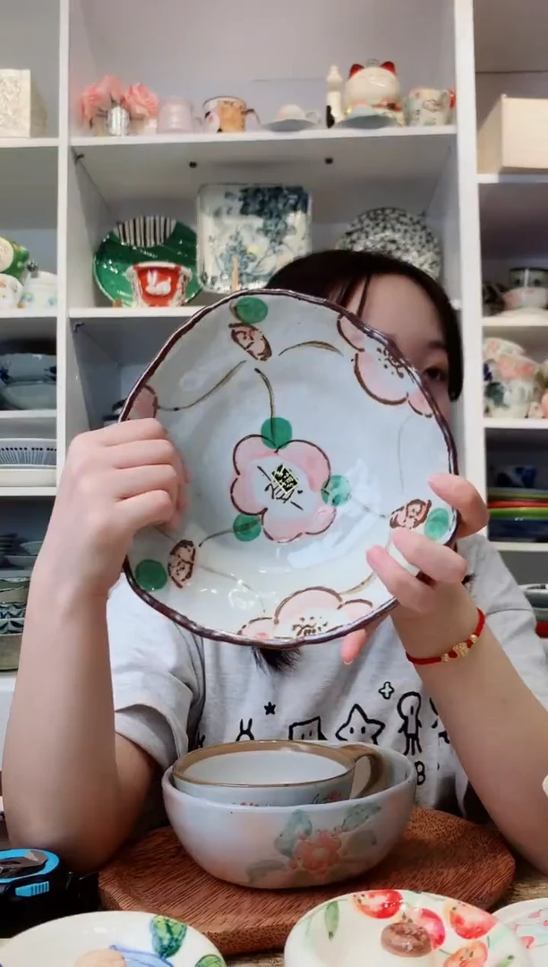 陶瓷【新品】bloom手绘山茶花多用钵