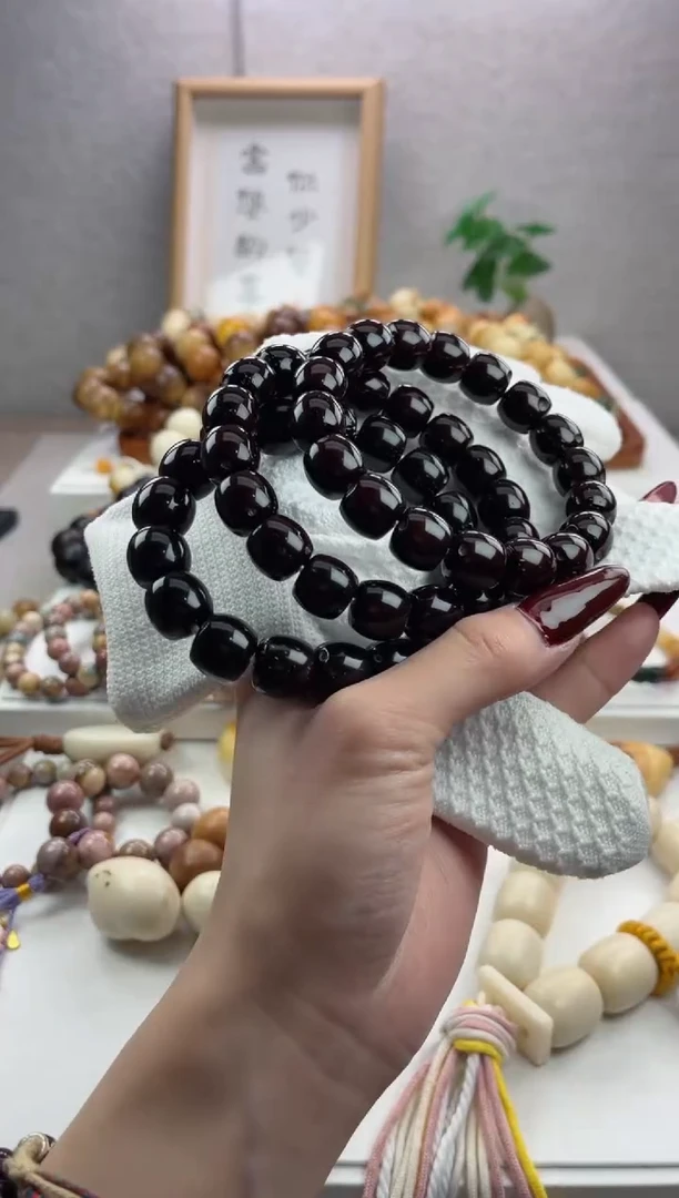 【闪购商品】菩提根/象牙果吊坠M316紫金鼠桶珠11.5*12.5手串