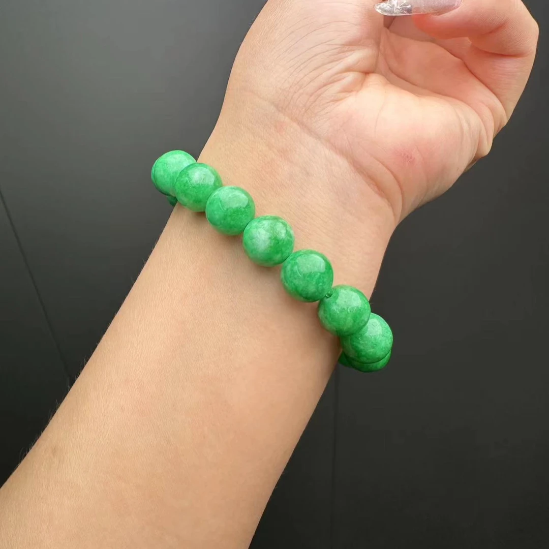 翡翠10mm手串阳绿手串