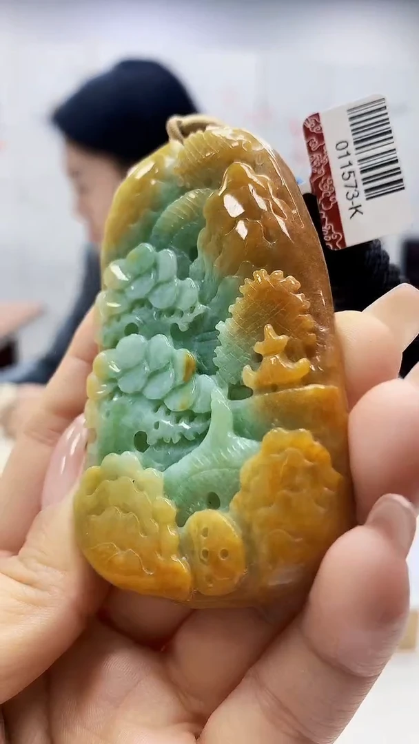 未镶嵌定制翡翠5155ty-毛货挂件15