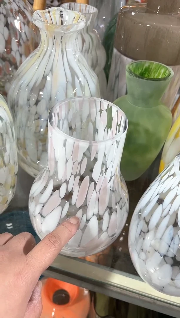 【闪购商品】无铅玻璃粉色彩点