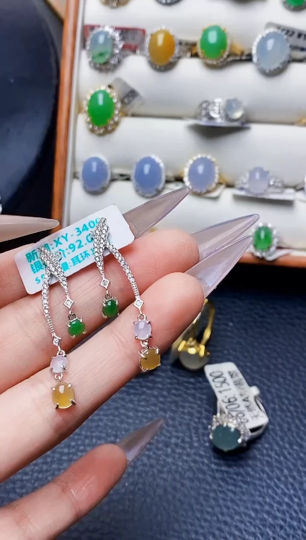 银S925镶嵌戒指翡翠3259