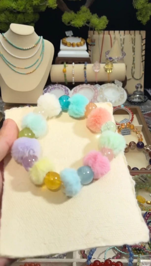 未镶嵌手串水晶马卡龙色系多宝手串