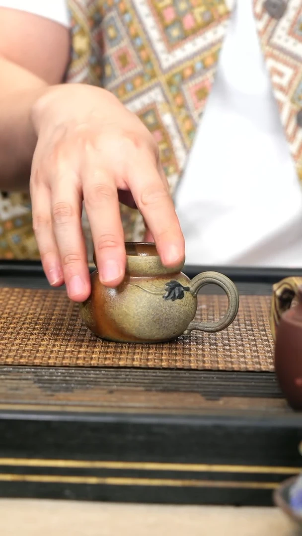 紫砂杯子11《葫芦主人杯》柴烧