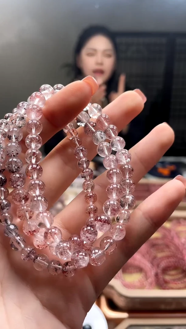 未镶嵌手串水晶【迎迎甄选】超七金草莓手串7mm多样性发一