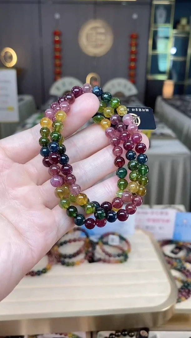 未镶嵌老矿碧玺三圈手串6mm+碧玺xion多样性发一条