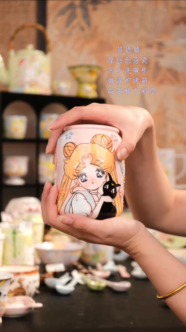 摆件景德镇手工手绘设计师款