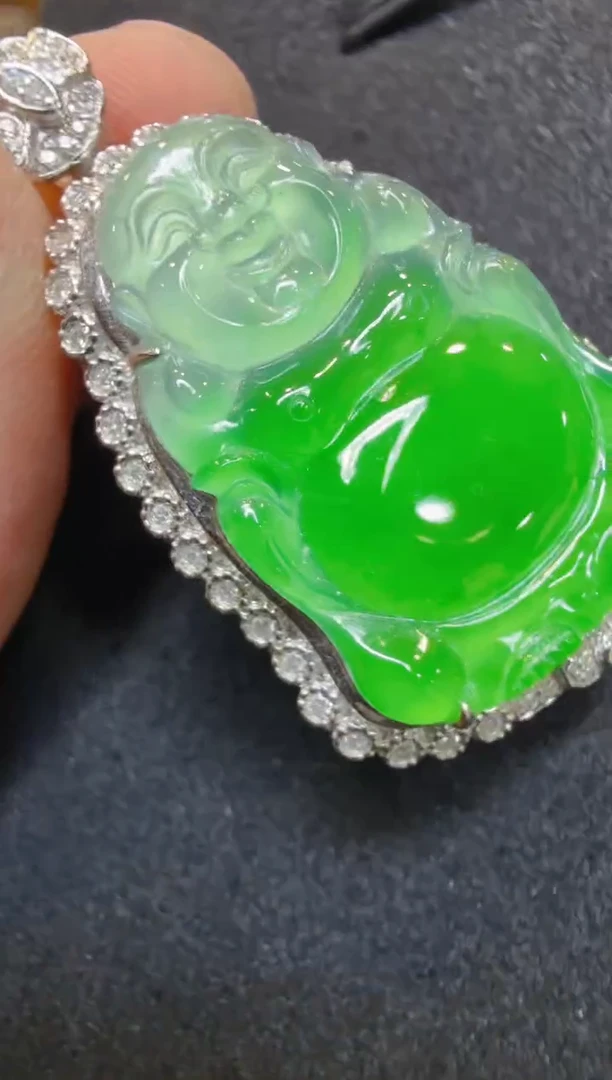 吊坠(不含链)18K金镶嵌翡翠多样性团购发一件