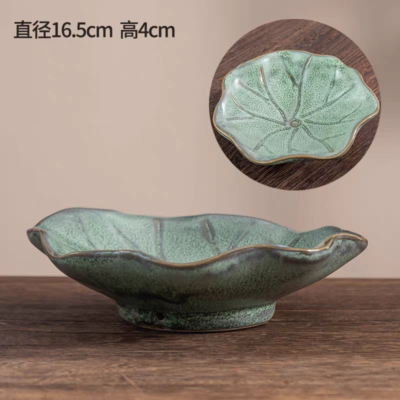 水培苔藓球绿植陶瓷盆器无孔中式禅意桌面摆件黑色器皿陶瓷斗笠盆