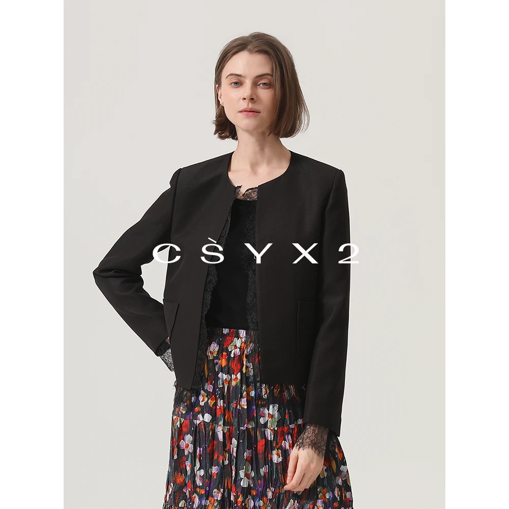 CsyX2-2025S/S 早秋新款“华丽轻舞”蕾丝拼接外套CA5CQ028