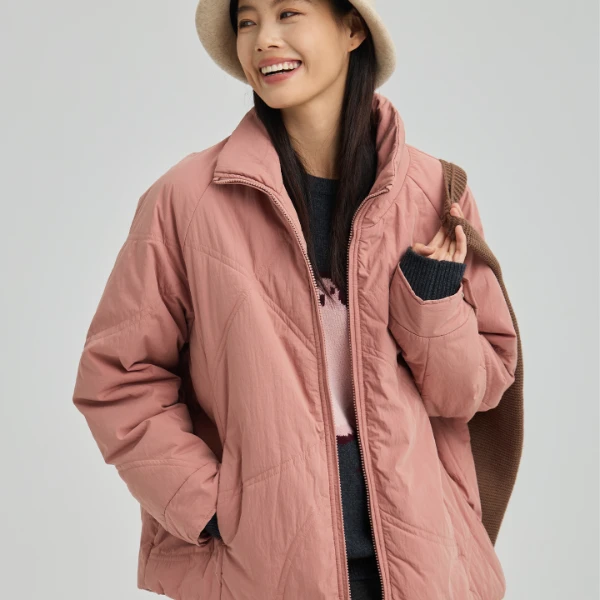 无色无味2024冬商场同款短款棉服保暖夹棉外套插肩袖休闲棉服