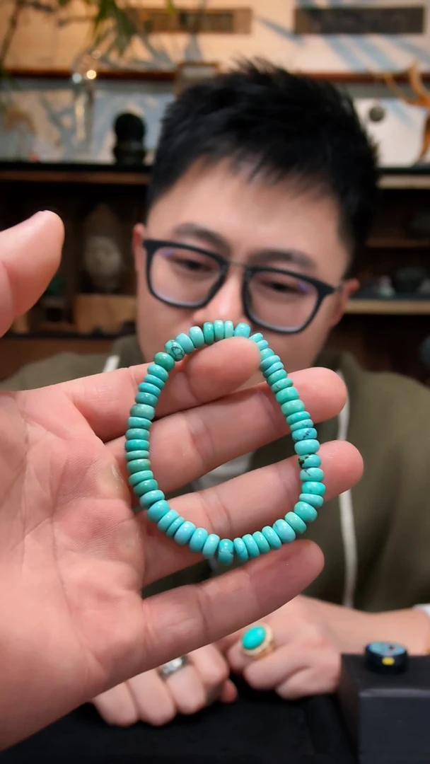 未镶嵌手串定制绿松石绿松石手串MY7*+（竞）