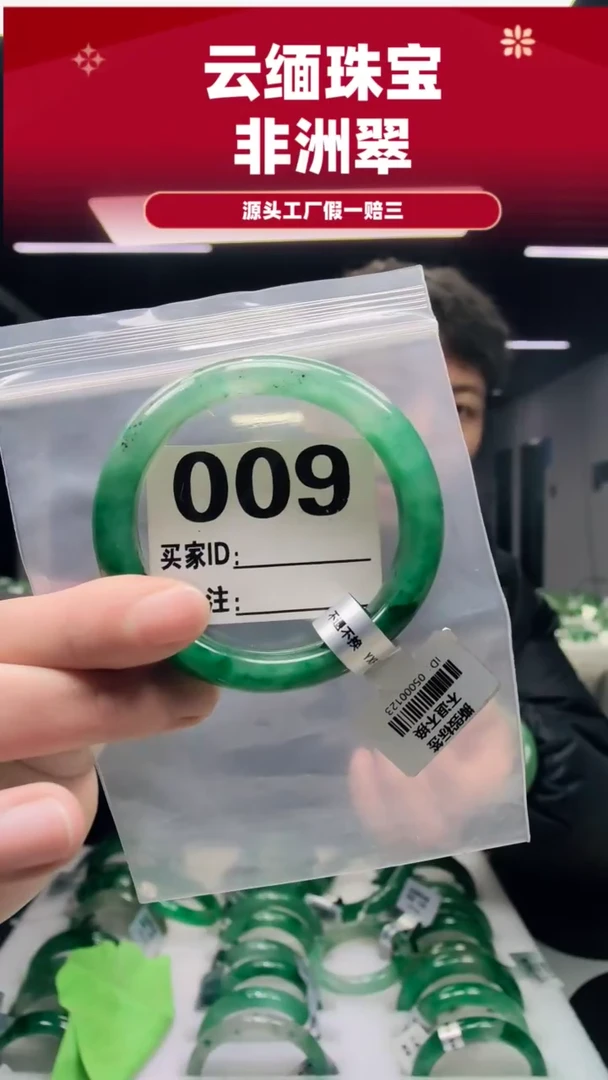 未镶嵌手镯石英质玉（非洲翠）56圈口009