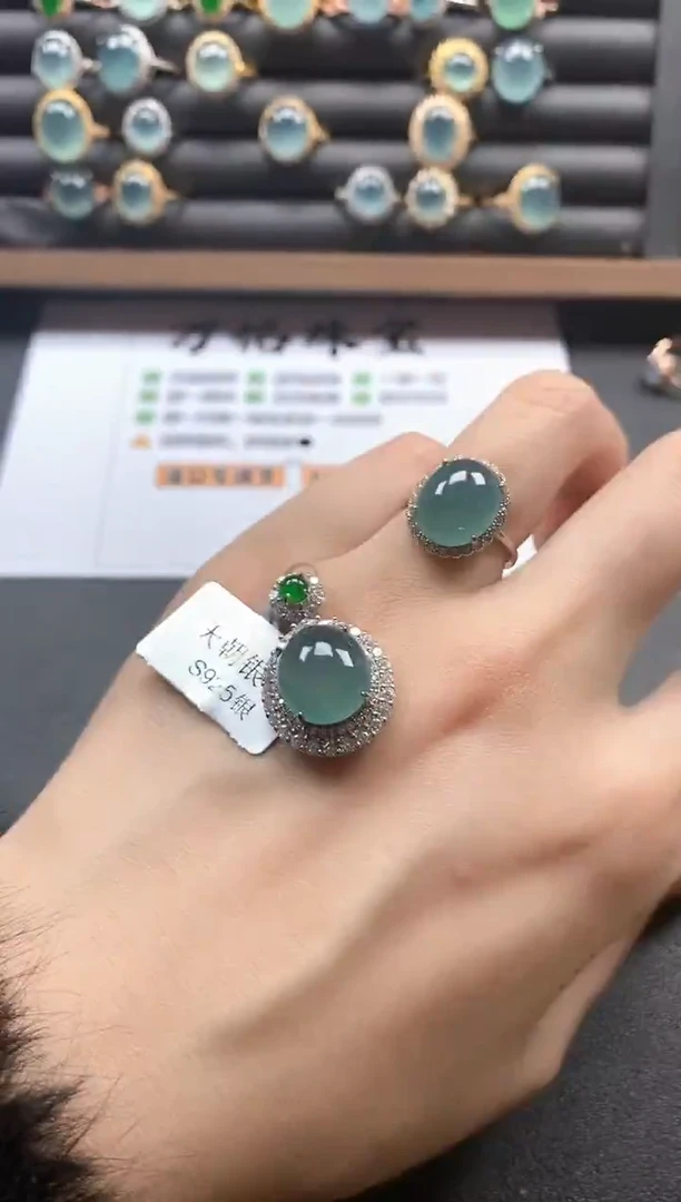 银S925镶嵌戒指翡翠851511