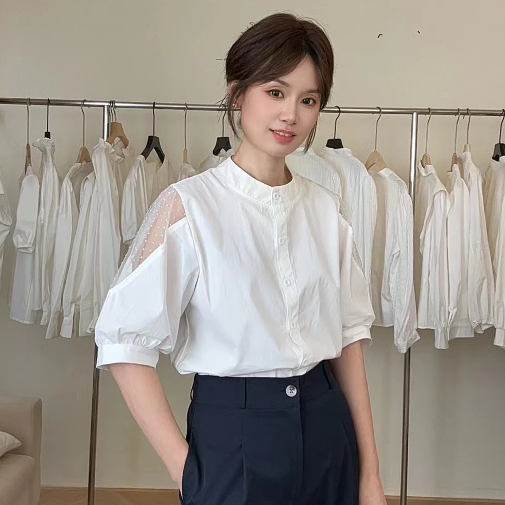 065设计感通勤镂空衬衫2025春夏新款上衣女