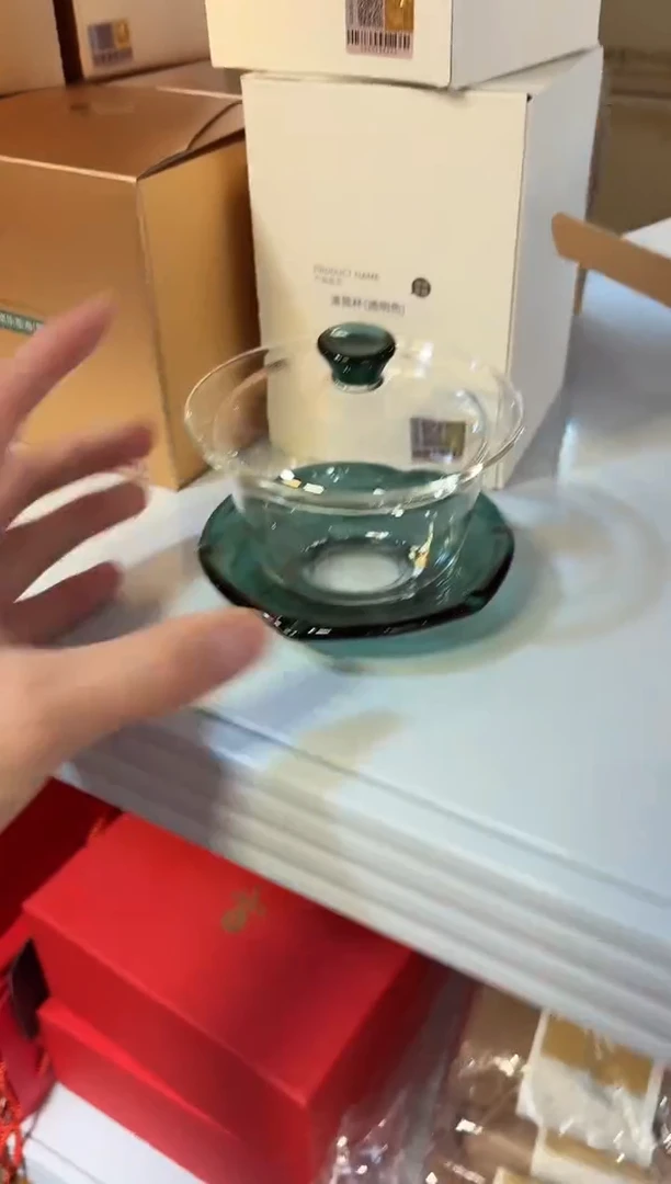 【闪购商品】定制款荷叶盖碗墨绿色